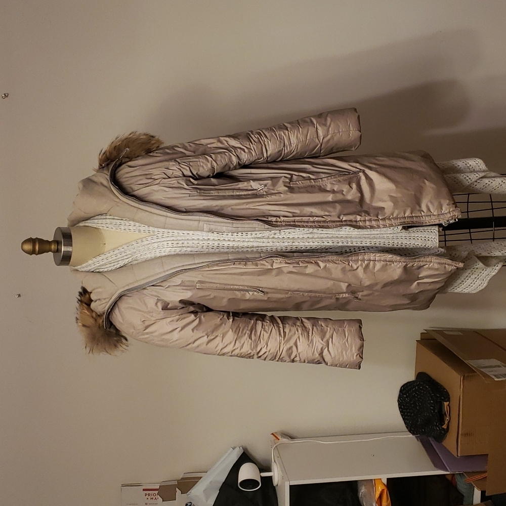 Helmut Lang Padded Jacket w Fur Trimmed Hood